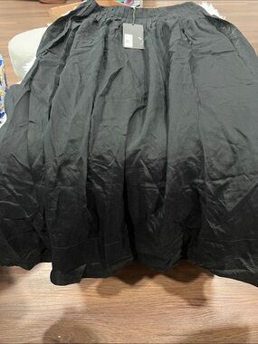 Women's Black Full Midi Skirt